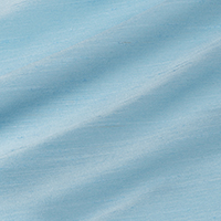 Close up of the pale blue faux silk
