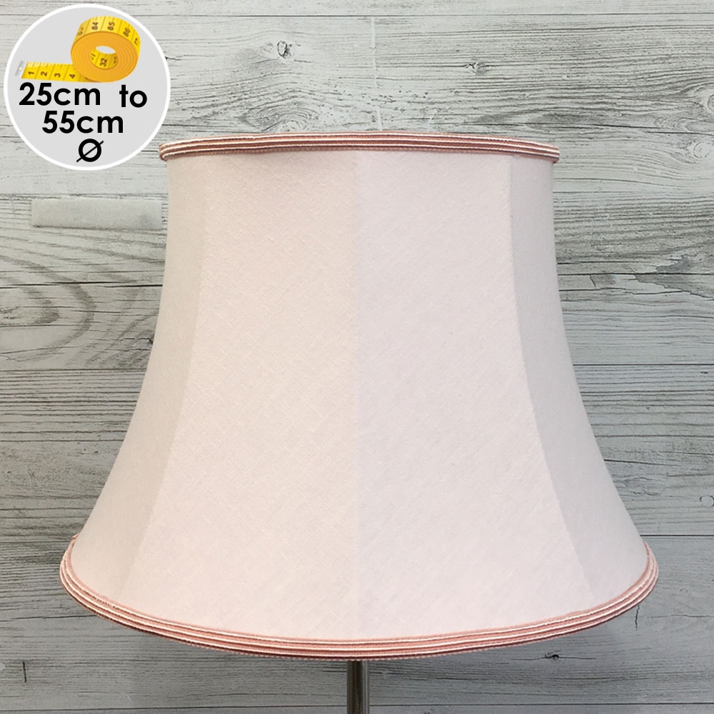 Retro Sugar Almond Linen with a Rose Soutache Trim. Suitable for all Table, Floor and Standard Lamps.