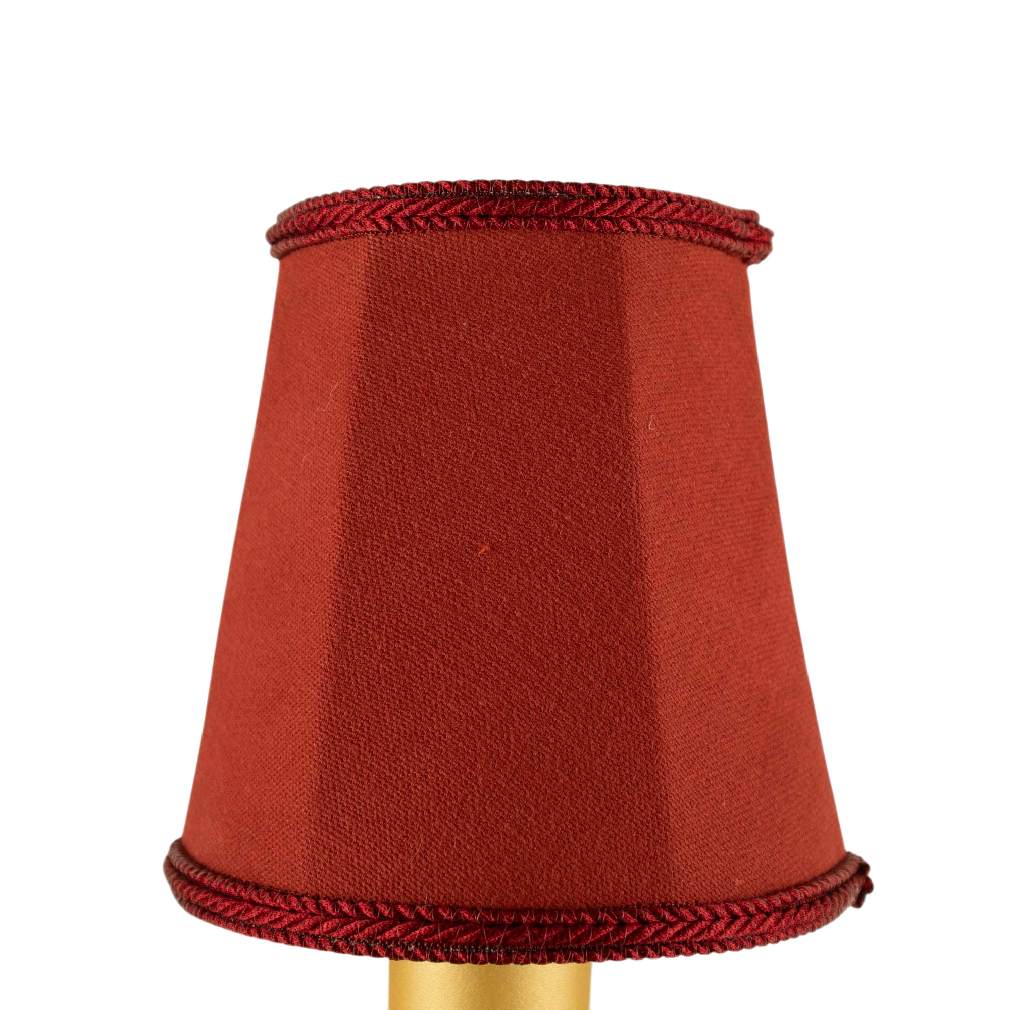 Red Empire candle lampshade. made from cardinal brushed cotton
