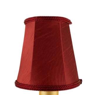Ruby empire faux silk chandelier shade with matching trim