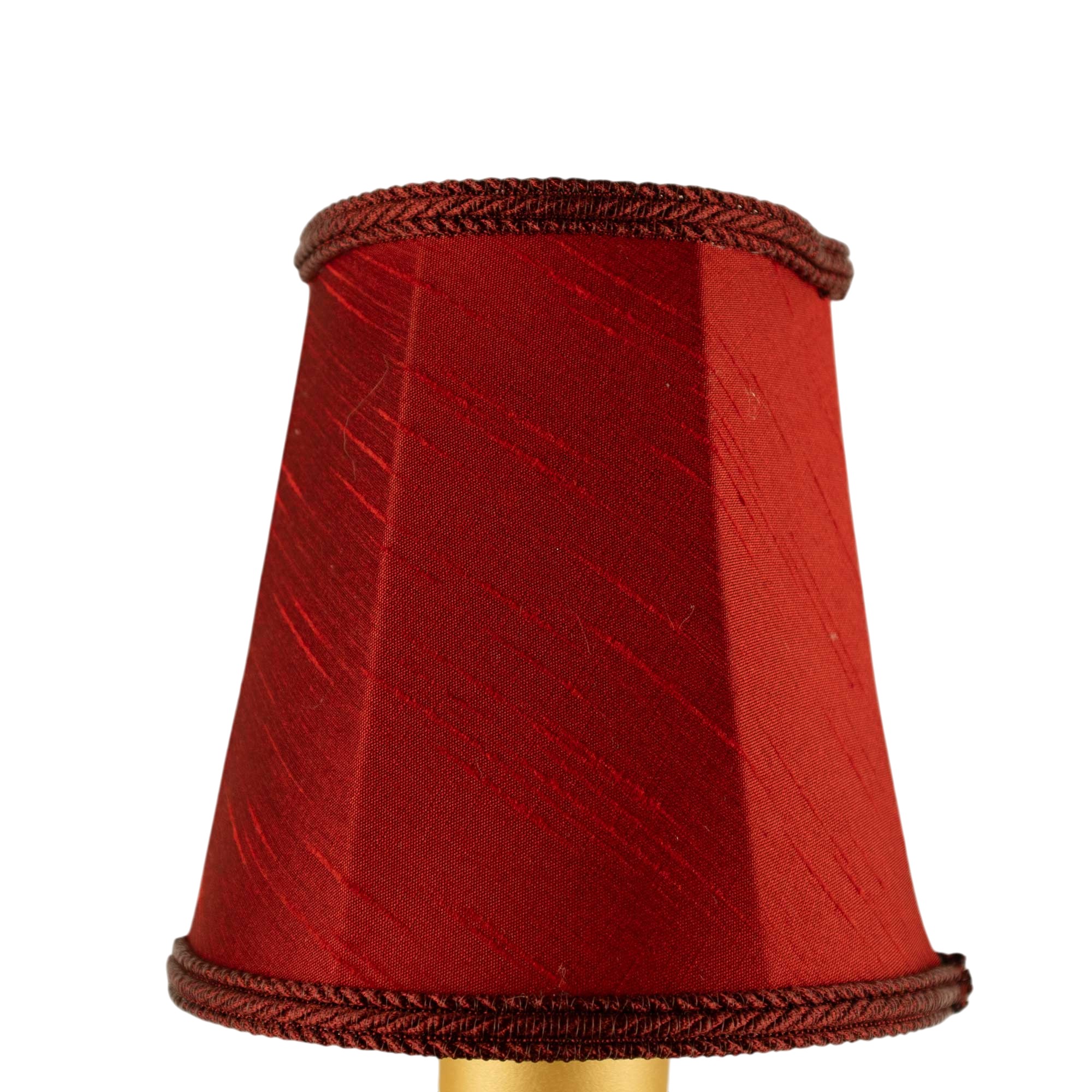 Burgundy empire faux silk chandelier shade with matching trim