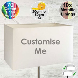 Click this rectangle lampshade to open our lampshade builder tool