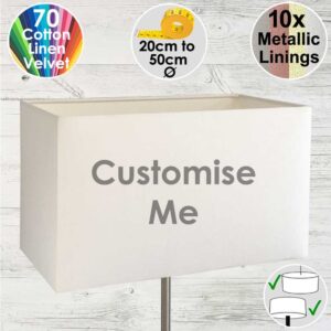 Custom rectangle lampshade Click to customise this rectangular standard lampshade with our shade builder