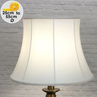 Natural Faux Silk bowed drum lampshade with matching trim