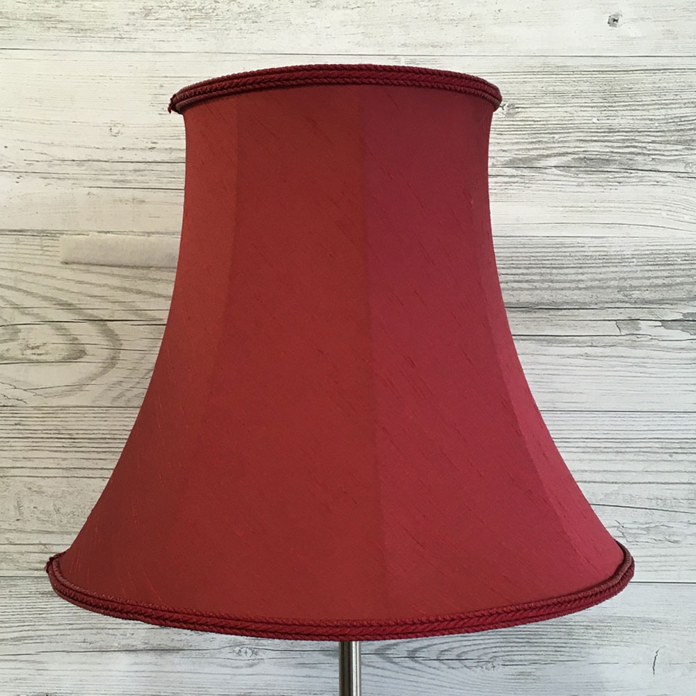 Traditional Bowed Empire in Ruby Faux Silk, trimmed in a matching Ruby Rope Braid. Shown Switched off.