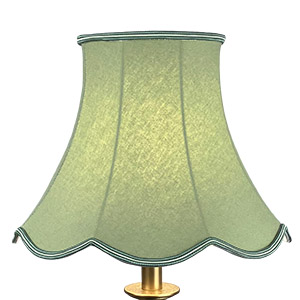 A green scalloped retro style lampshade