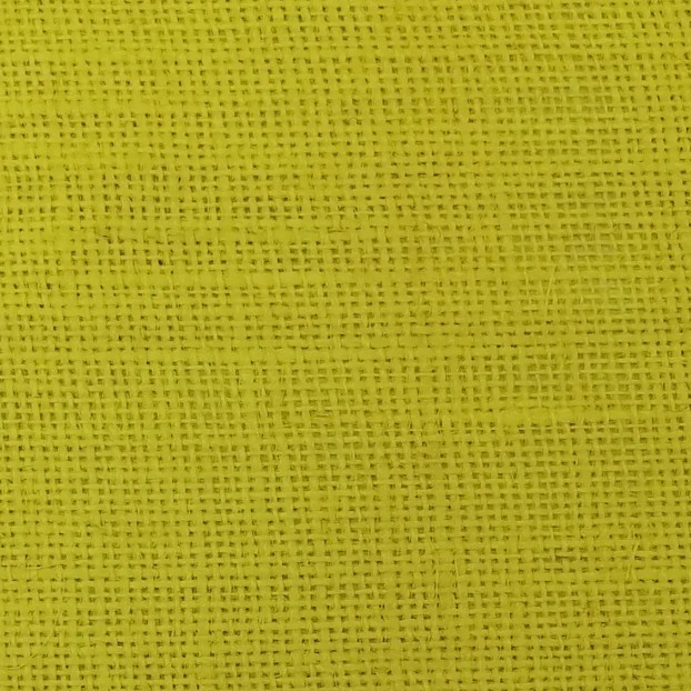 Yellow hessian fabric lampshade close up texture