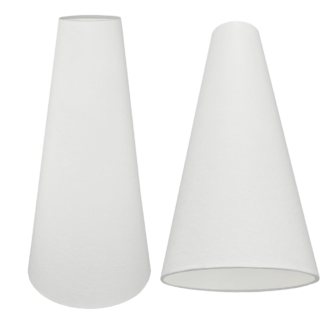White Velvet Outer Fabric on Tall Cone Lampshade