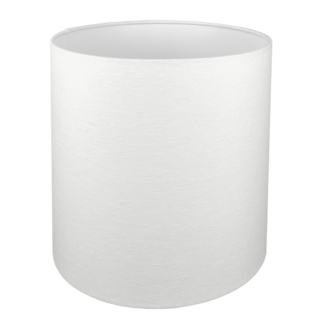 Brushed Cotton White Outer Fabric on Tall Drum Lampshade