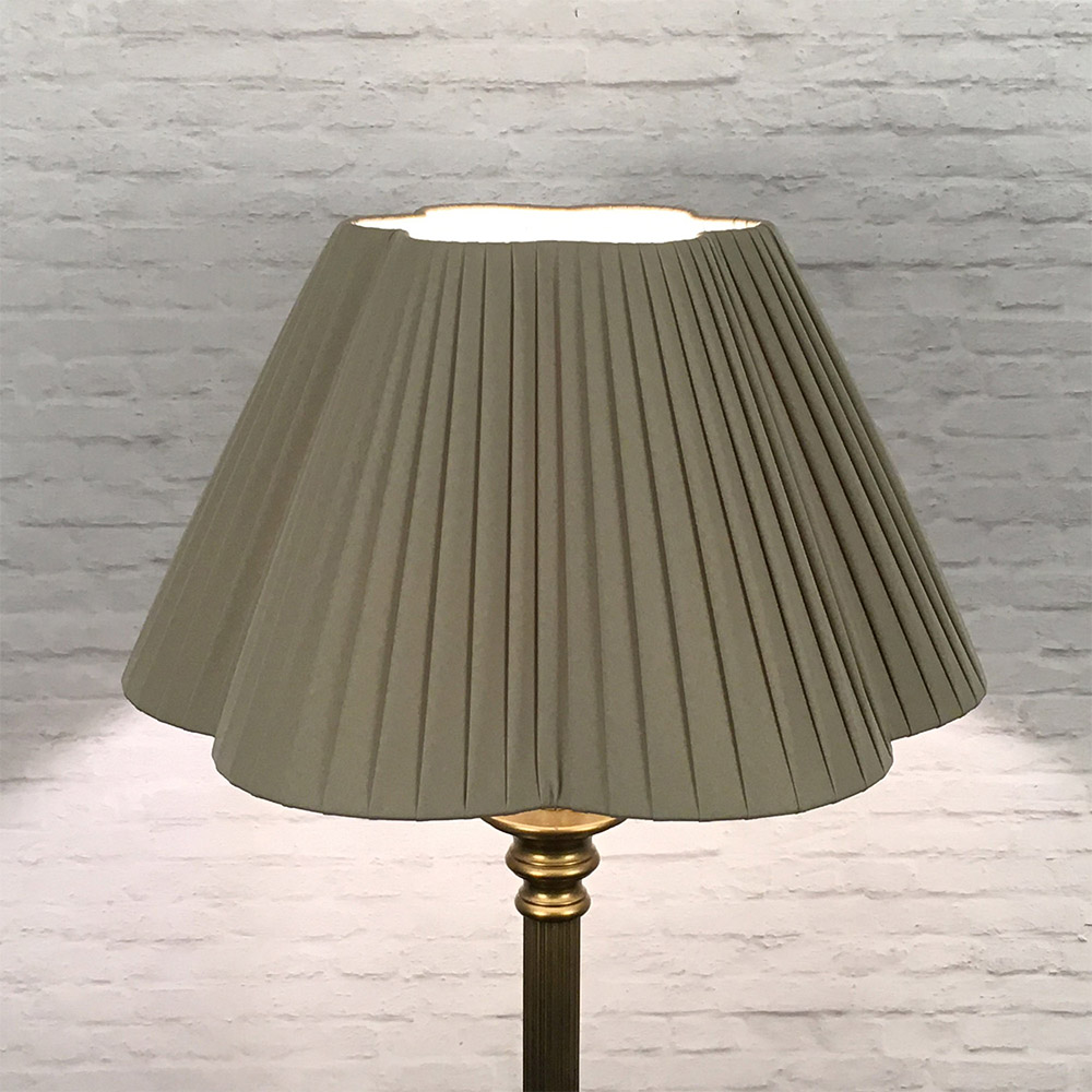 Taupe Daisy Standard lampshade lit