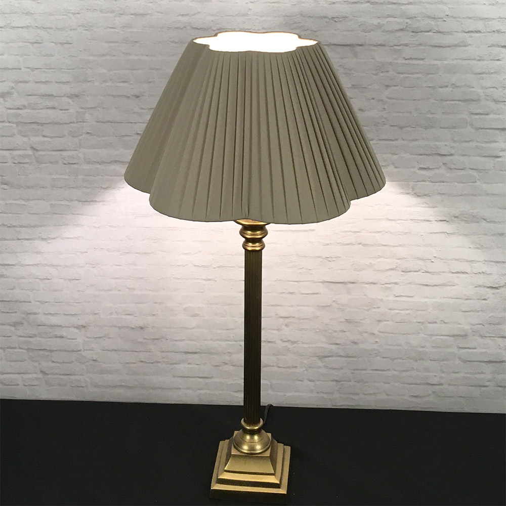 Taupe Pleated Table Lamp