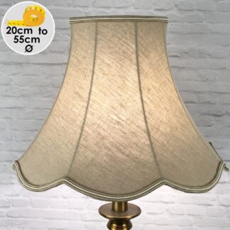 Taupe Scalloped Lampshade on a Table lamp