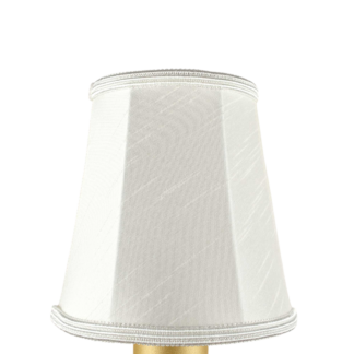 Empire faux silk chandelier shade in white with matching soutache trim