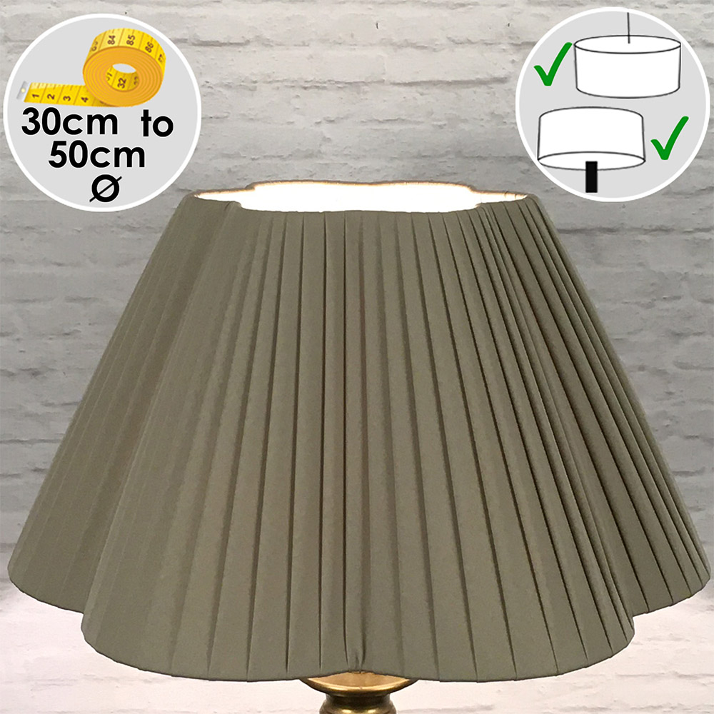 Warm Taupe Pleated Scallop Lampshade