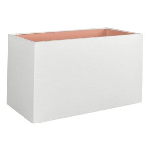 Our White rectangular lampshade with metallic copper lining