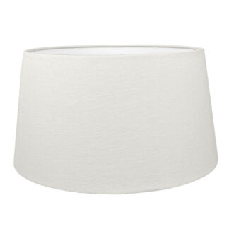 White french drum style lampshade shown with the white lining option
