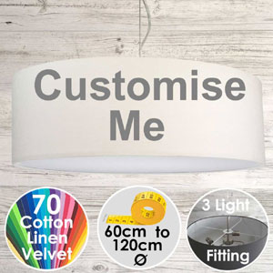 XL-Drum-300 Click to customise our extra large drum shade in a choice Grey fabrics