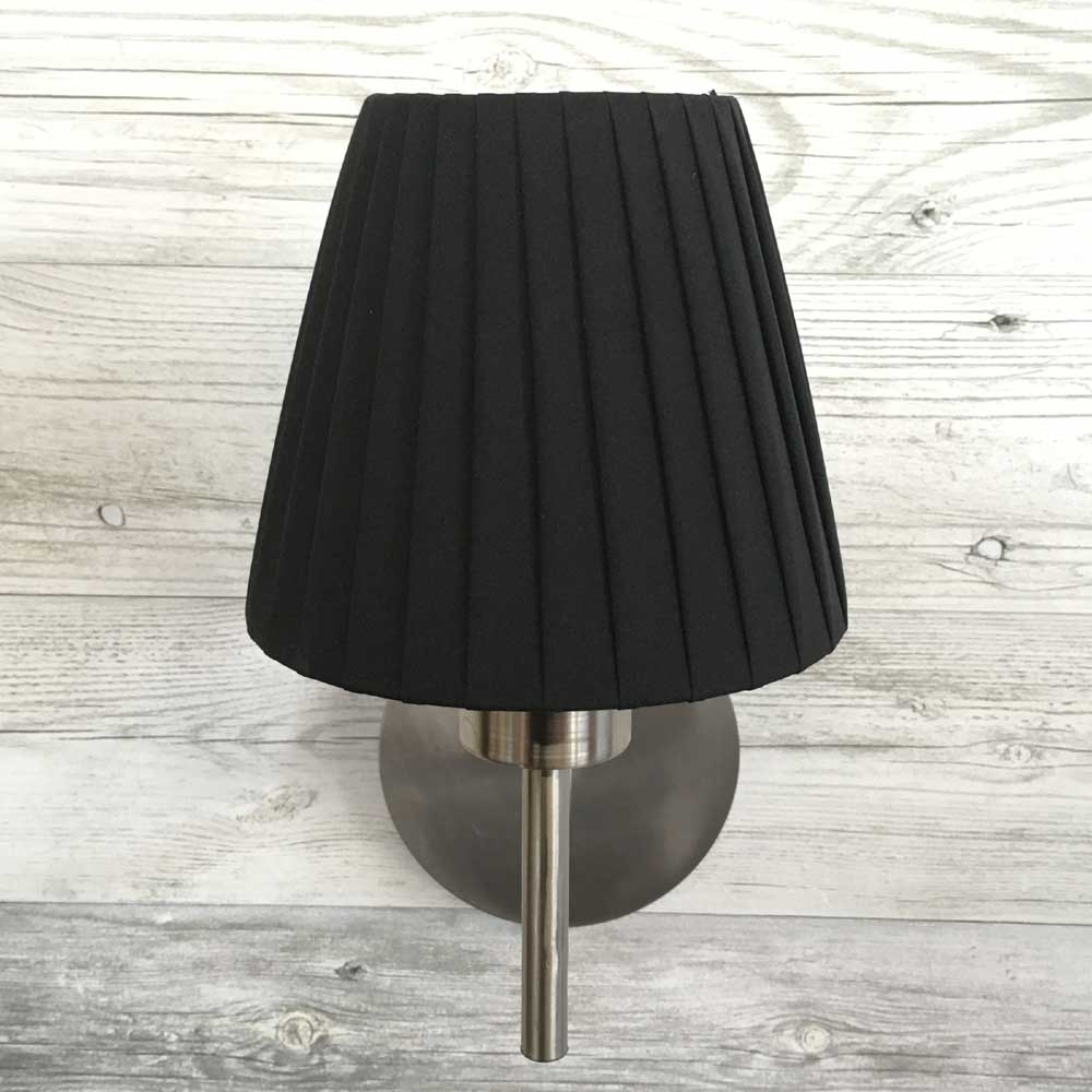 Black ribbon empire candle lampshade on wall light