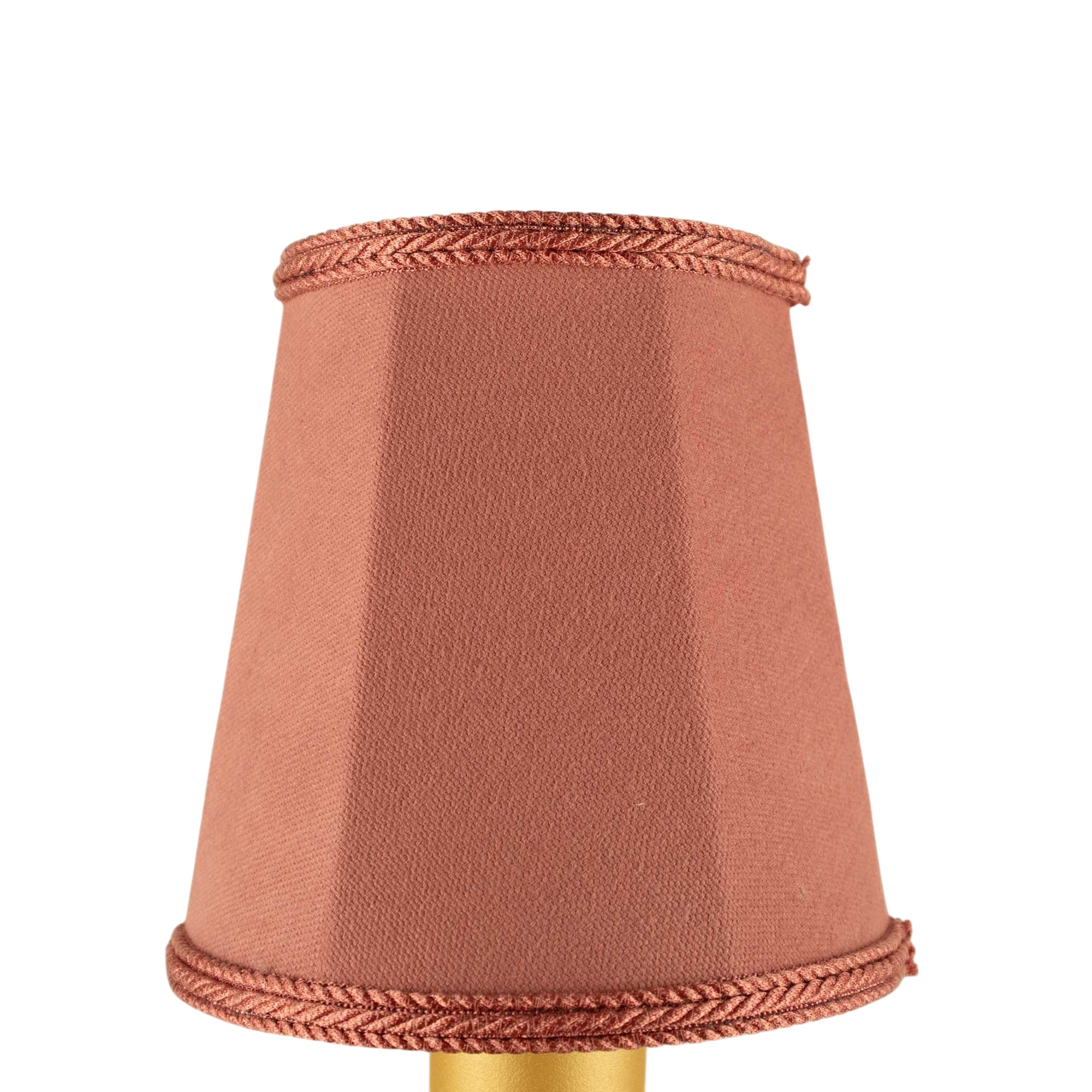 Empire brushed cotton candle shade in bon bon with matching rope trim