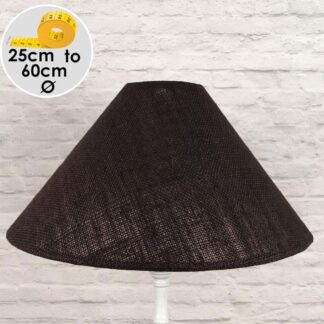 Brown hessian coolie lampshade, main image