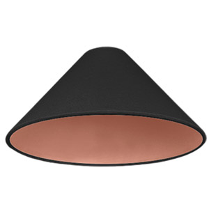 Our black coolie lampshade with copper lining