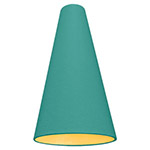 A bespoke made cone lampshade in teal