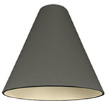 A dark grey cone lampshade with champagne coloured lining