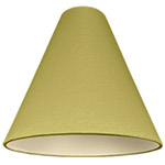 Kiwi Cone A green cone lampshade with optional lining colours