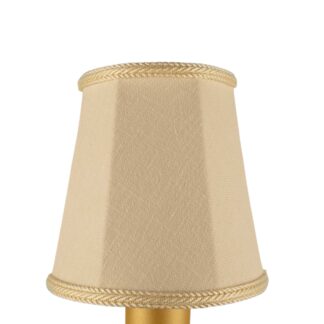 Empire brushed cotton candle shade in cream with matching rope trim