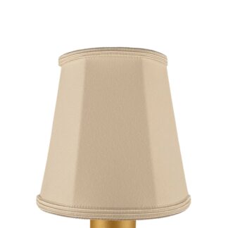 Empire brushed cotton candle shade in natural with matching soutache trim