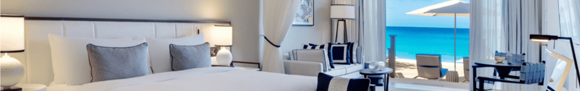 A seaview suite at the Royal Pavilion Barbados with our lampshades