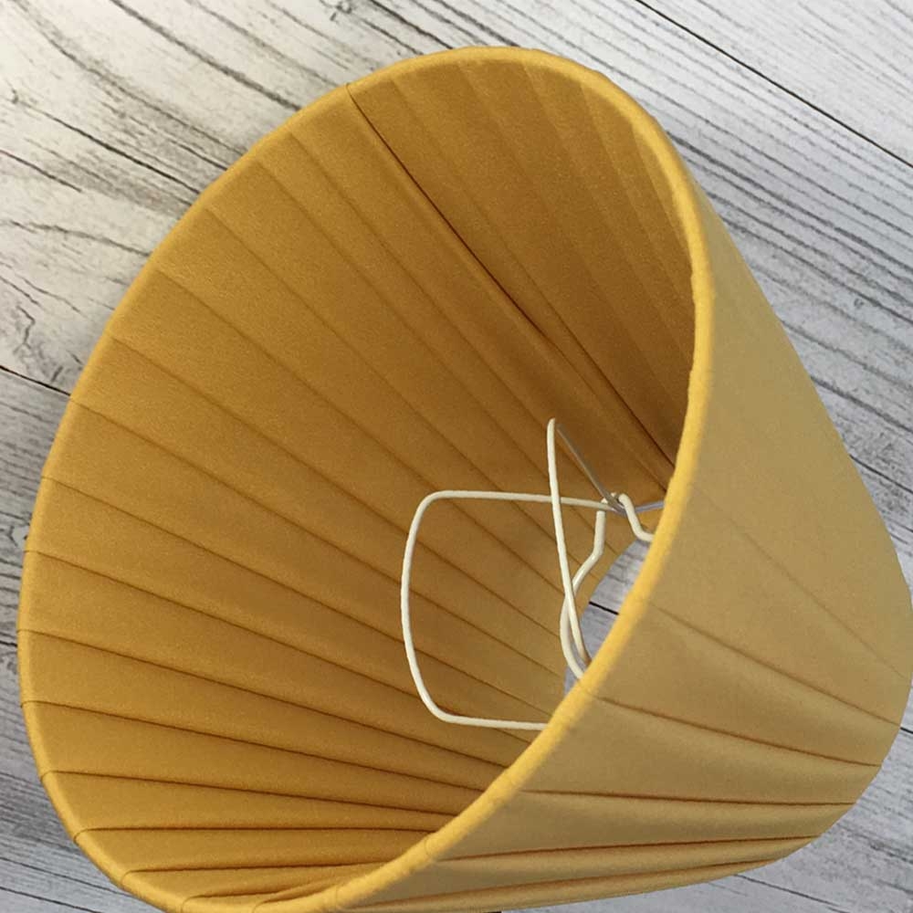 Interior view of gold ribbon empire candle lampshade showing clip-on fitting