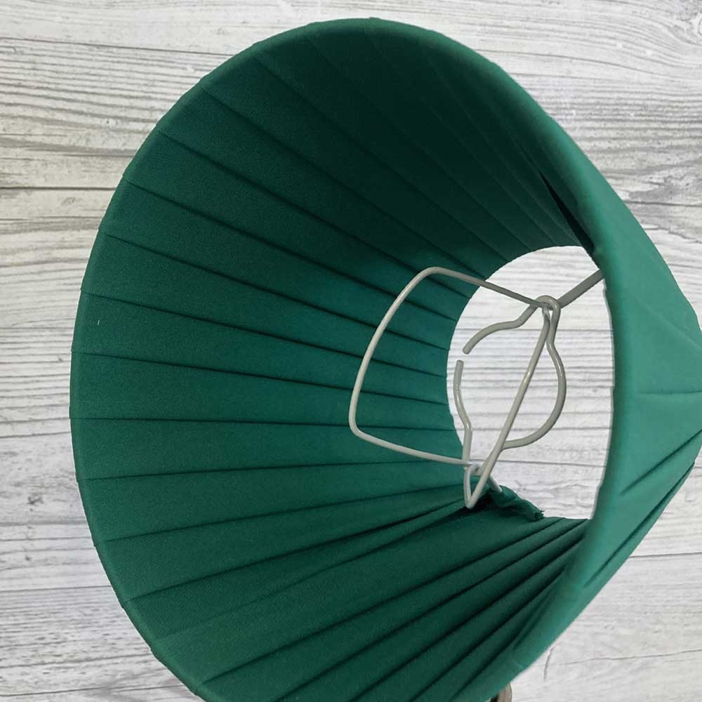 Interior view of emerald ribbon empire candle lampshade showing clip-on fitting
