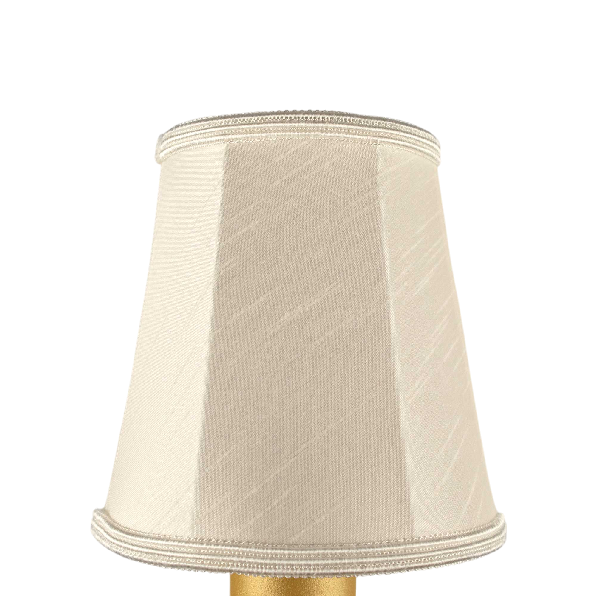 Empire faux silk chandelier shade in natural with matching soutache trim