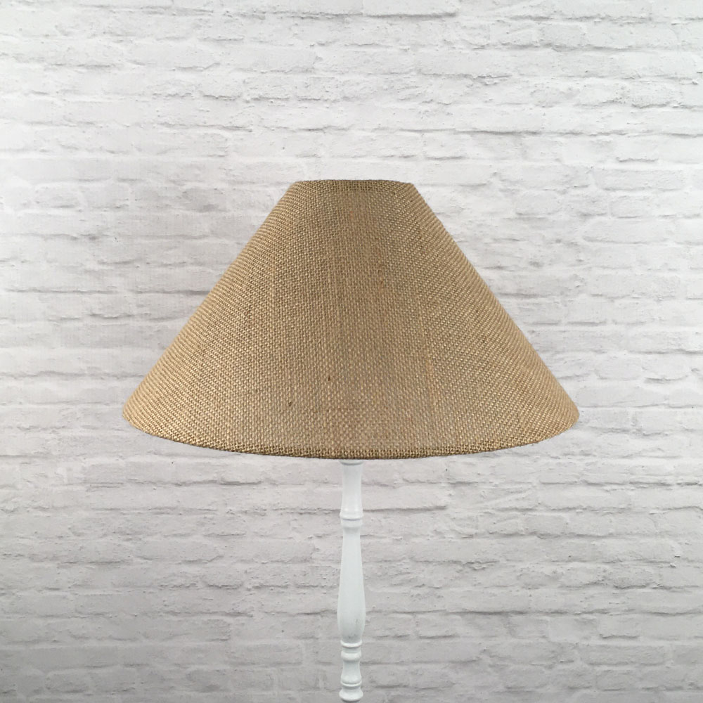 natural hessian coolie lampshade front view