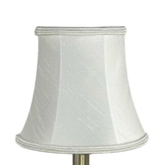 Bowed faux silk chandelier shade in natural with matching soutache trim