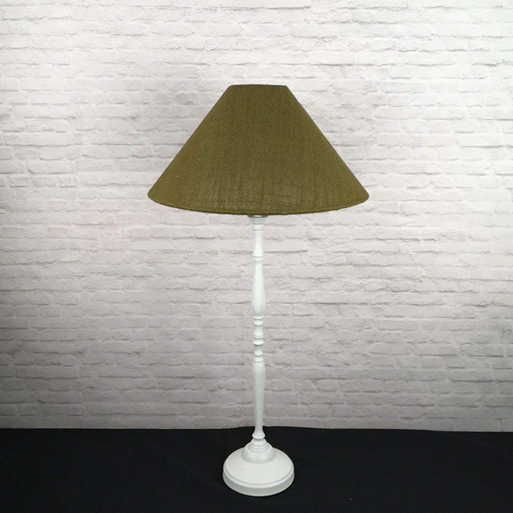Olive Green Hessian Coolie table lamp