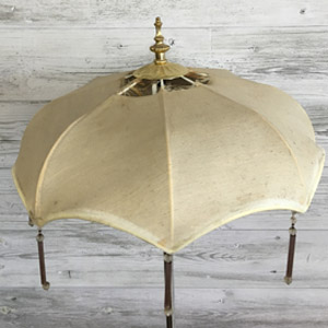 A before picture of a lampshade
