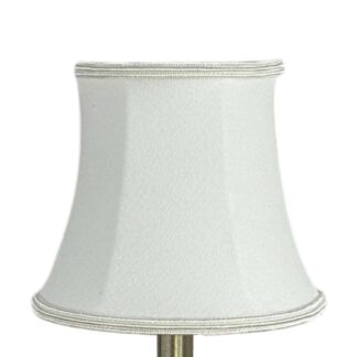 Bowed brushed cotton chandelier shade in white with matching soutache trim