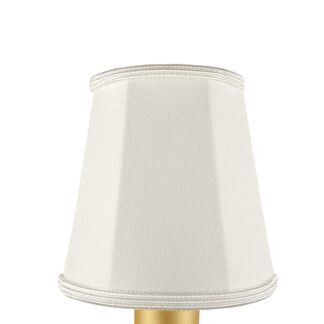 Empire brushed cotton candle shade in white with matching soutache trim
